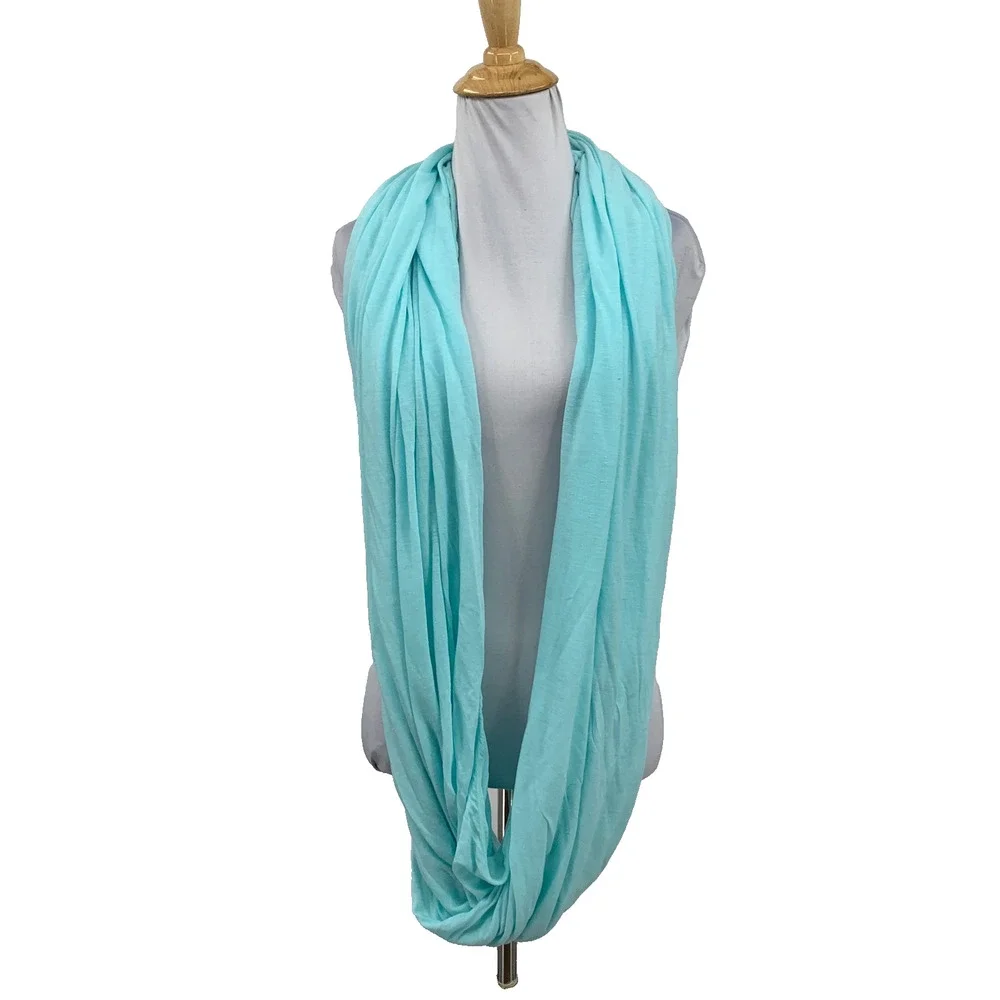 Vintage Lululemon Scarf Womens OS One Size Aqua Infinity Textured Silk Blend